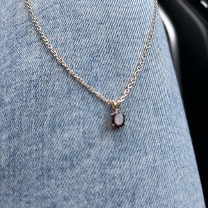 Genuine Garnet 1.5 carat on costume gold chain
